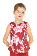 Girl's Athletic Tank Top in Lotus Orchid Red
