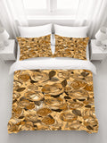 Gold Rose Floral Pattern Duvet Cover