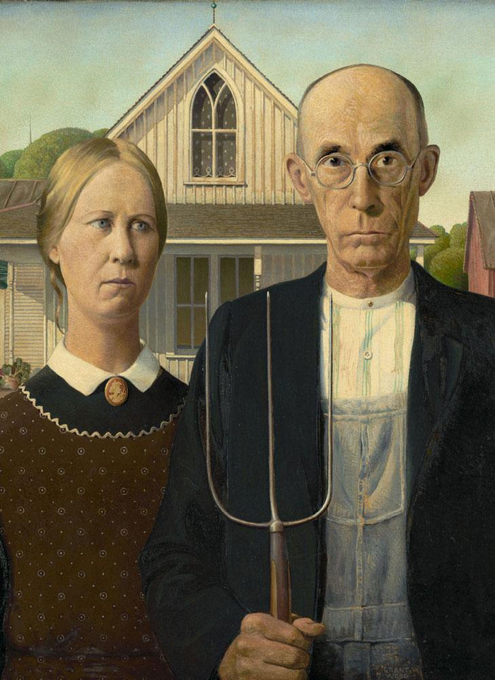 Grant Wood Farmers Painting Wall Mural-Wall Mural-Eazywallz
