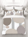 Gray Circle Minimalist Shapes Pattern Duvet Cover