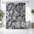 Gray Floral Botanical Pattern Shower Curtain