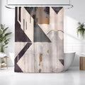 Gray Geometric Industrial Pattern Shower Curtain