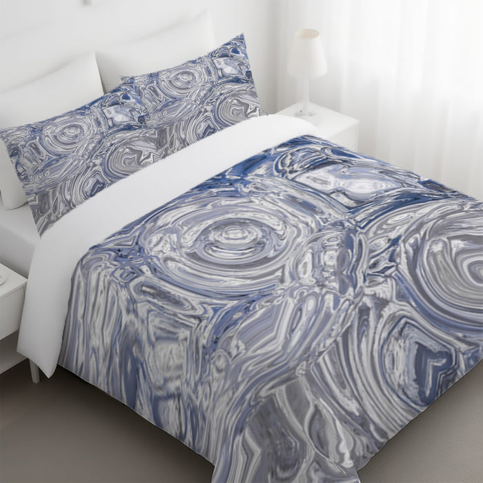 Gray Marble Swirl Texture Pattern Duvet Cover