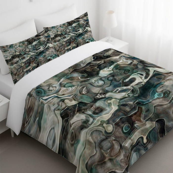 Gray Organic Stone Texture Pattern Duvet Cover