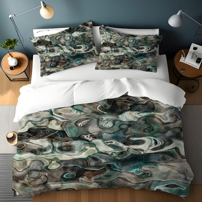 Gray Organic Stone Texture Pattern Duvet Cover