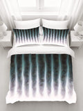 Gray Vertical Glow Texture Pattern Duvet Cover
