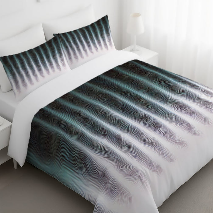 Gray Vertical Glow Texture Pattern Duvet Cover