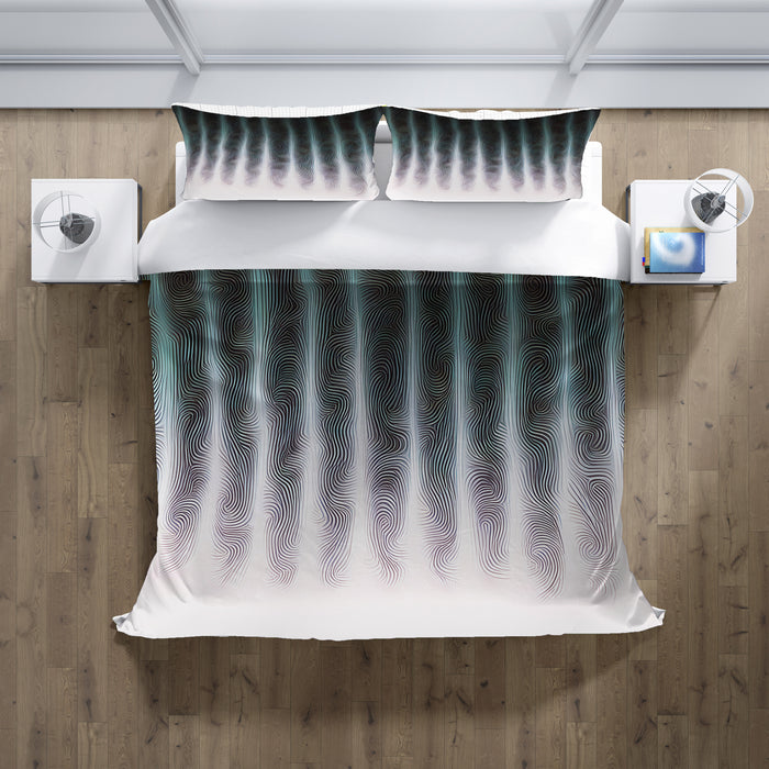 Gray Vertical Glow Texture Pattern Duvet Cover