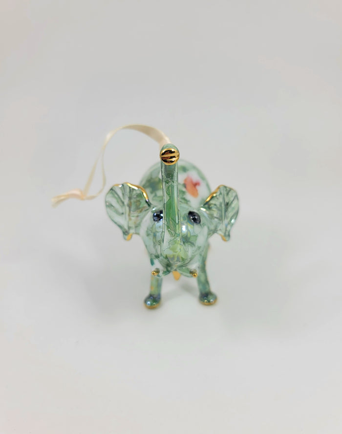 Green Ceramic Elephant Ornament
