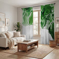 Green Fluid Marble Edge Pattern Window Curtain