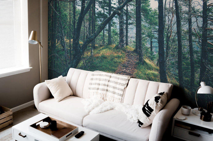 Green Forest Hill Wall Mural-Wall Mural-Eazywallz