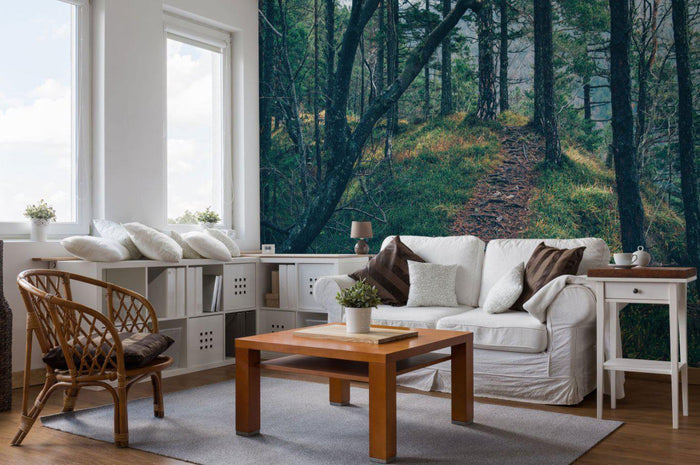 Green Forest Hill Wall Mural-Wall Mural-Eazywallz