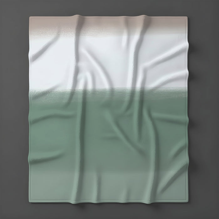 Green Horizontal Gradient Field Pattern Fleece Sherpa Blanket