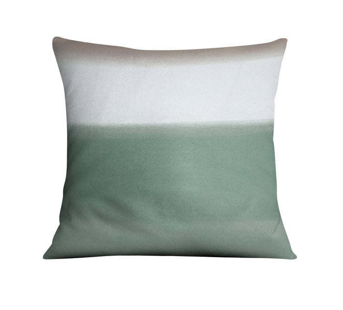 Green Horizontal Gradient Field Pattern Throw Pillow Cover