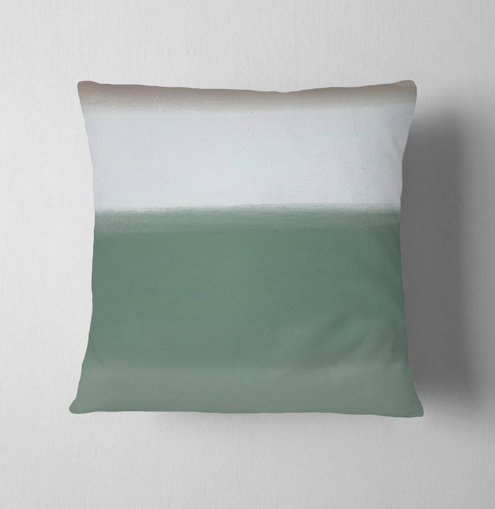 Green Horizontal Gradient Field Pattern Throw Pillow Cover