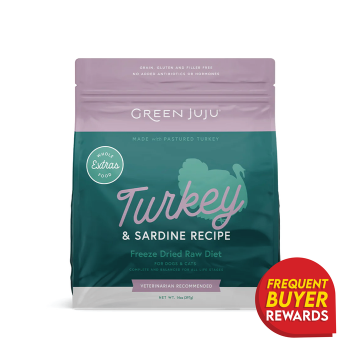 Green Juju Extras Turkey & Sardine – Complete & Balanced Freeze-Dried Meal