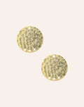 Hammered gold disc earrings