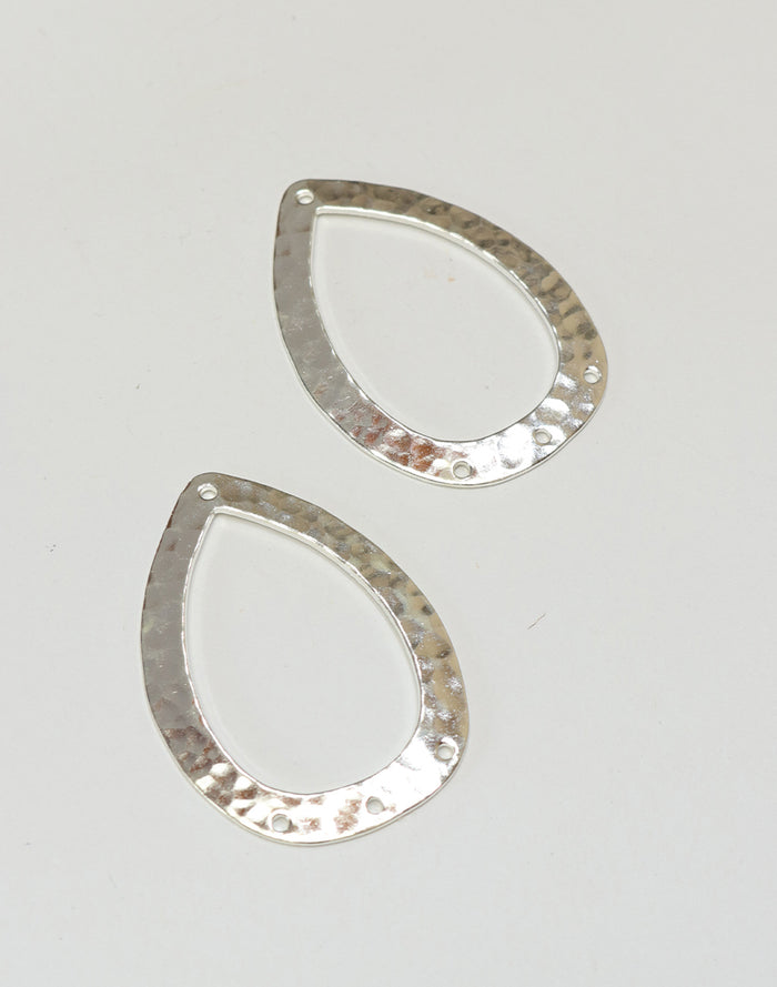 DP519-040 silver hammered teardrop earring components