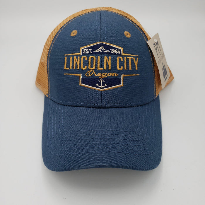 Hat - Lincoln City Oregon Sleek Wave w/Anchor