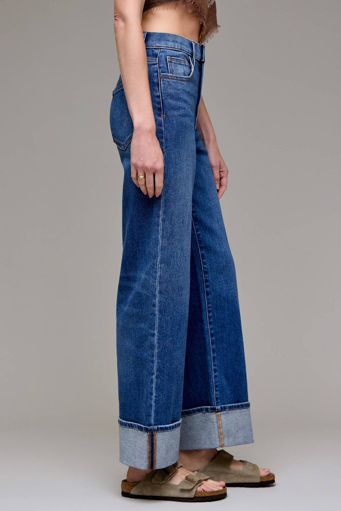 Hidden Jeans - Dark Wash Cuffed Stretch Clean Dad Jean
