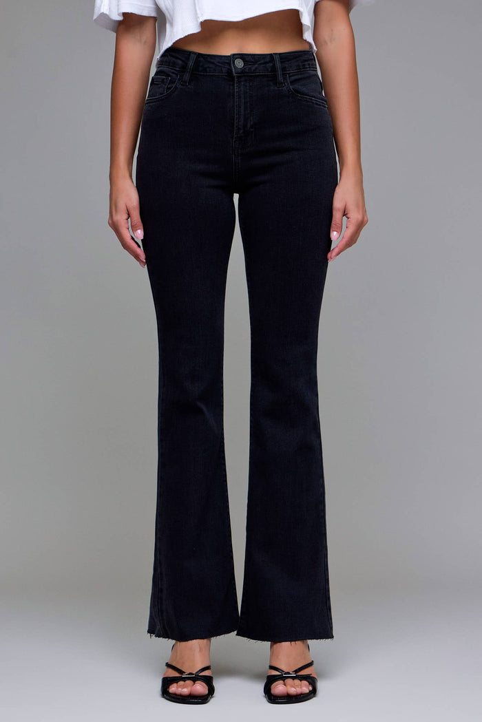 Hidden Jeans - Jet Black 33" Inseam Raw Hem Flare