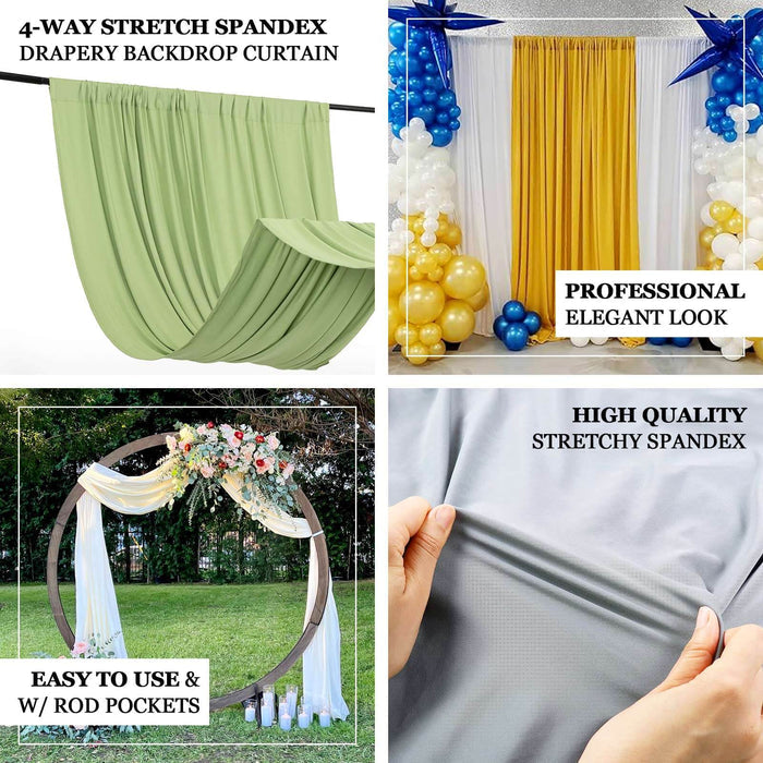 4-way stretch spandex drapery backdrop curtain in green, yellow, and white