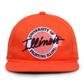 Illinois Fighting Illini Retro Circle Snapback - Orange, front view