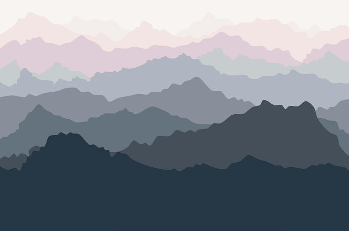 Illustrated Mountain Range Wall Mural-Wall Mural-Eazywallz