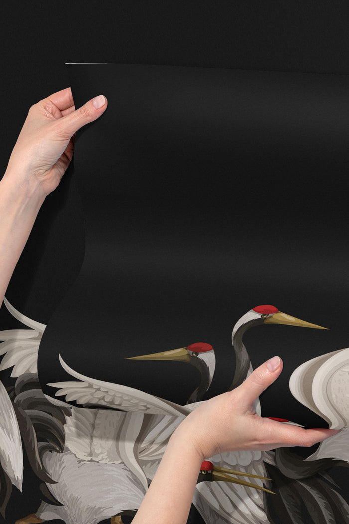 Japanese White Crane Wall Mural