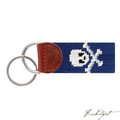 Jolly Roger (Navy) Needlepoint Key Fob-Fussbudget.com