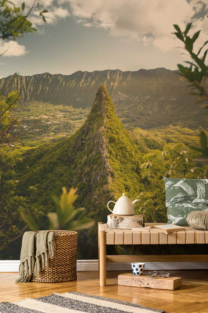Jungle Mountain Peak Wall Mural-Wall Mural-Eazywallz