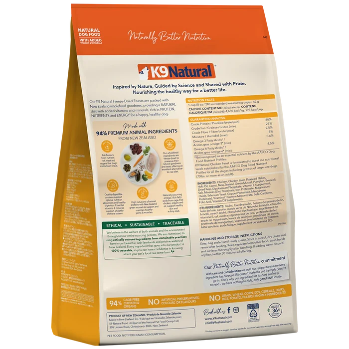 K9 Natural Freeze-Dried Chicken Feast for Dogs