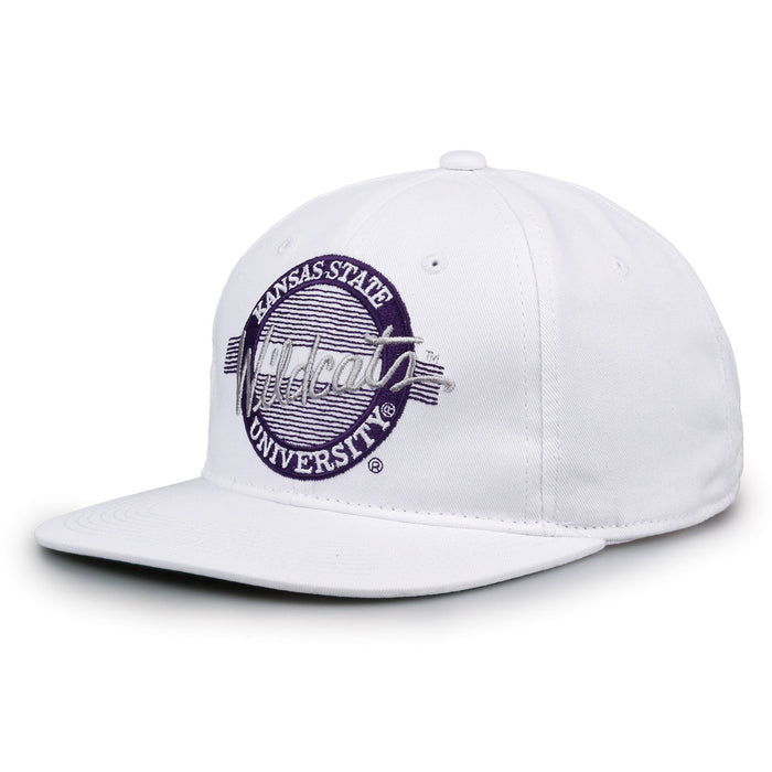 Kansas State Wildcats Retro Circle Snapback - White, alternate view 1
