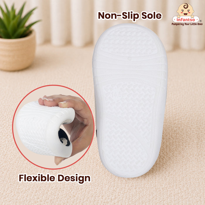 Knit Kicks Anti-Skid Cotton Socks Shoes with Rubber Sole for Walking Babies & Toddlers (6-24 Months)