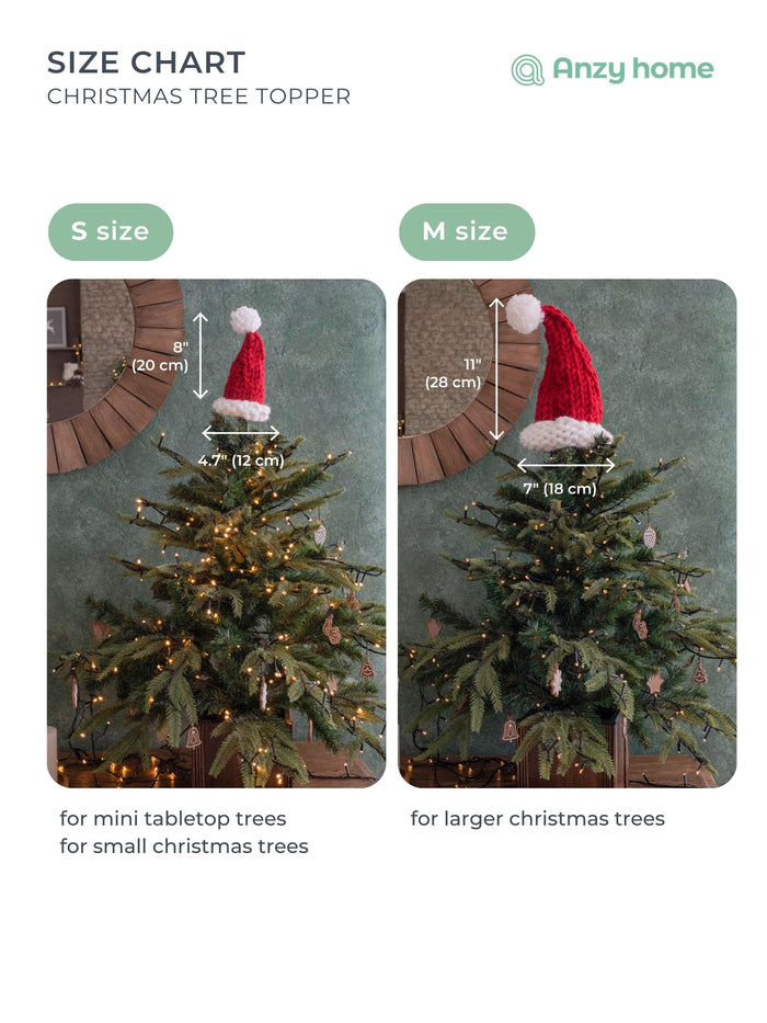 Knitted Santa Hat Christmas Tree Toppers | US Stock