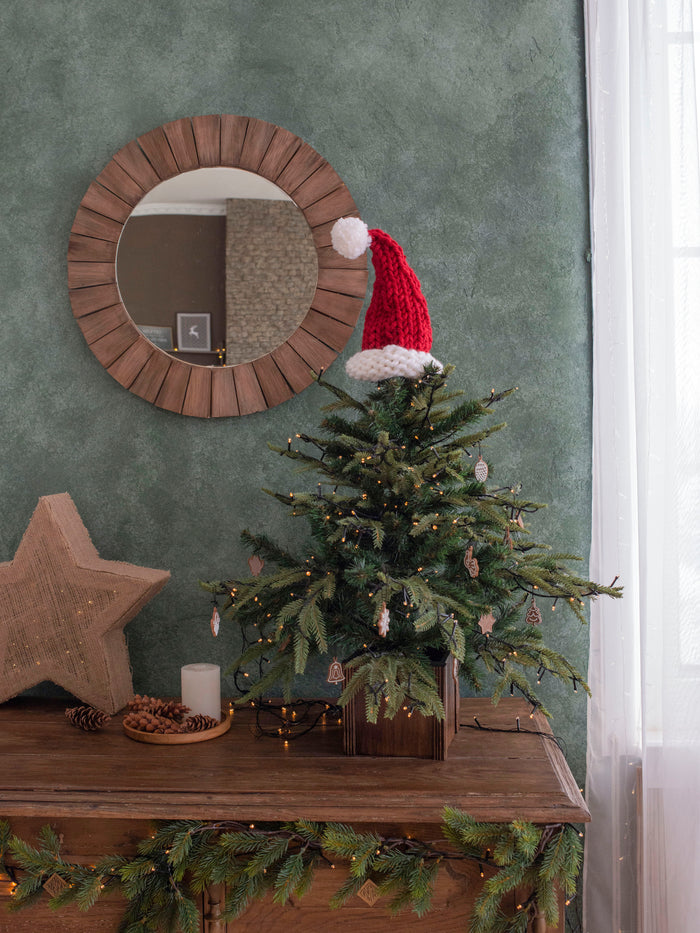 Knitted Santa Hat Christmas Tree Toppers | US Stock