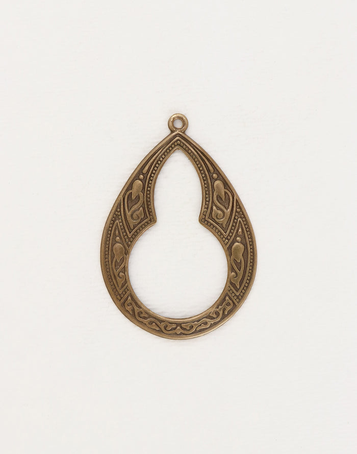 Large Bohemian Teardrop, 46x32mm, (1pc)