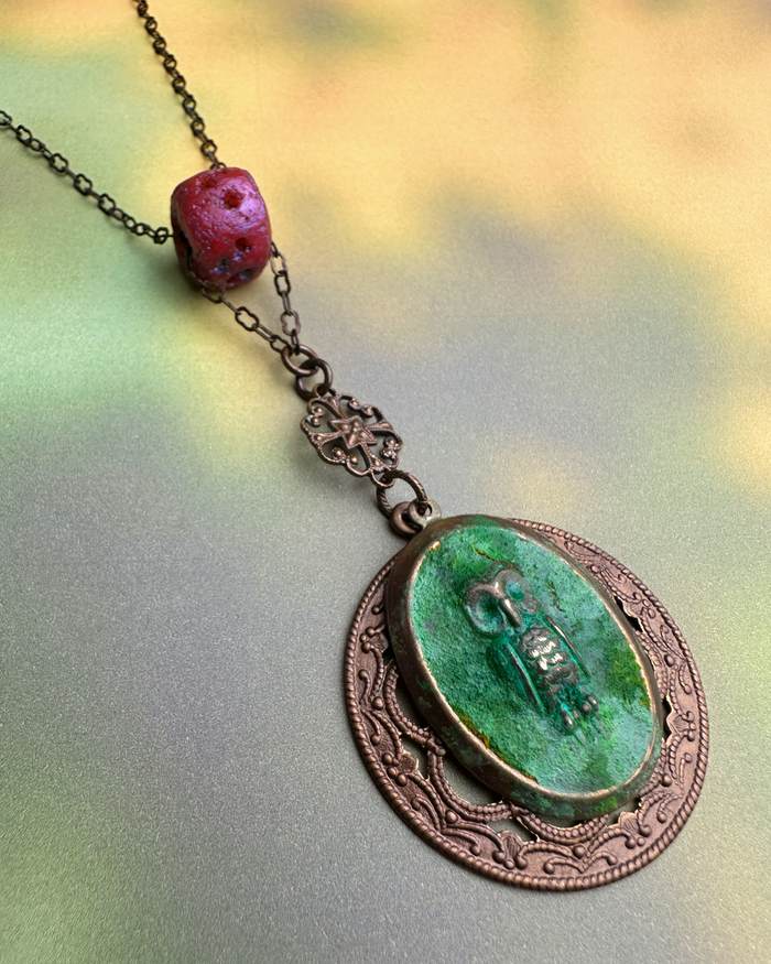 Lichen Moss Owl Pendant Kit