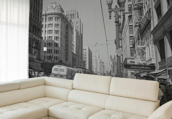 Los Angeles Street Scene in 1942 Wall Mural-Wall Mural-Eazywallz