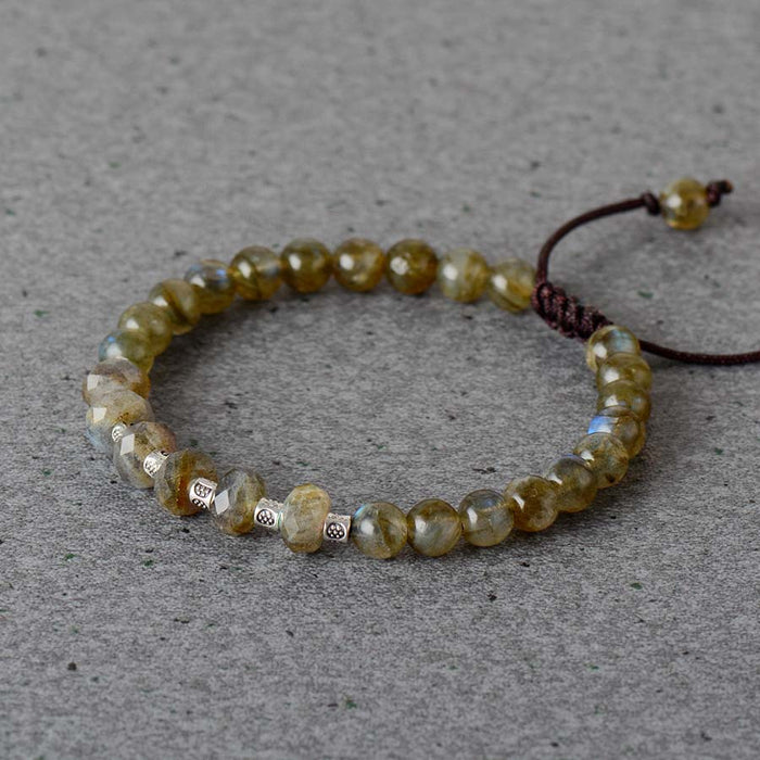 Man & Woman Natural Labradorite Beaded Bracelet