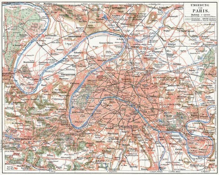 Map of Paris and the suburbs Wall Mural-Wall Mural-Eazywallz