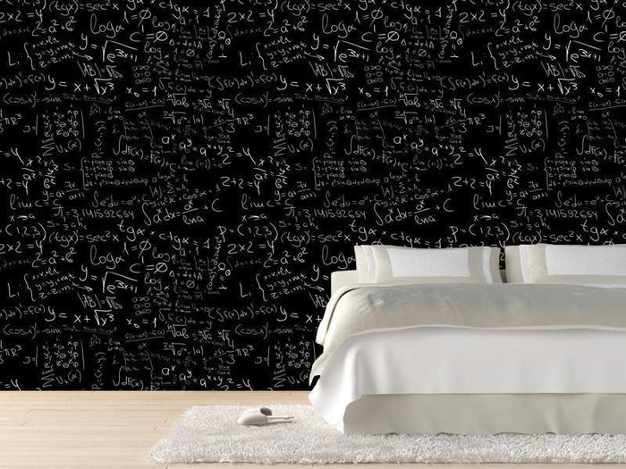 Math formulas in white Wall Mural-Wall Mural-Eazywallz