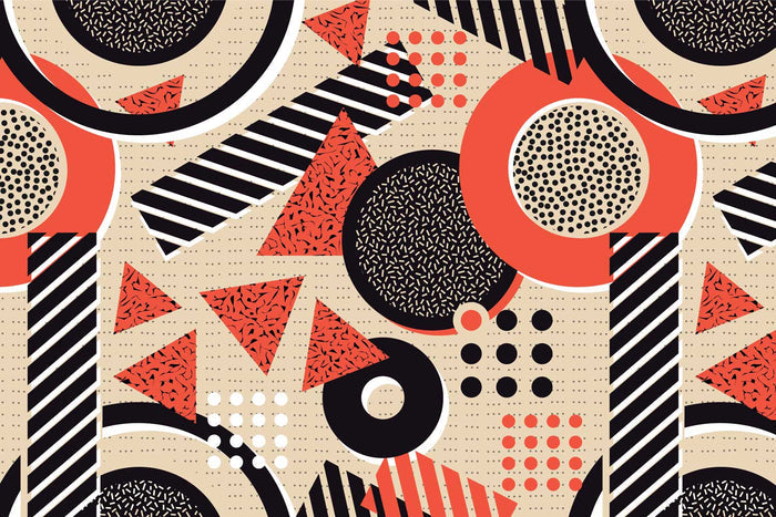 Memphis Shapes 2 Wall Mural-Wall Mural-Eazywallz