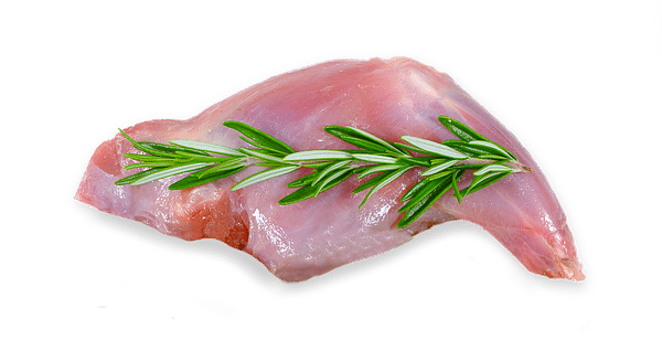 Meow Wild Venison for Cats features a trimmed rabbit-leg-like cut with rosemary, exemplifying a high-meat, freeze-dried meal option for felines.