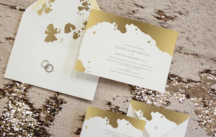 Mercury Glass Labyrinth Invitation Envelope Liner