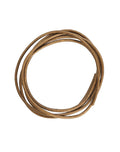 Brown leather cord on white background
