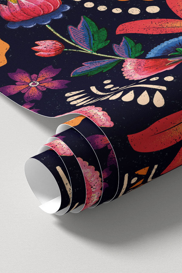 Mexican Ethnic Floral Wallpaper Mural