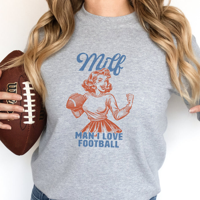Milf Color - Man I Love Football Crewneck Sweatshirt - Trendznmore
