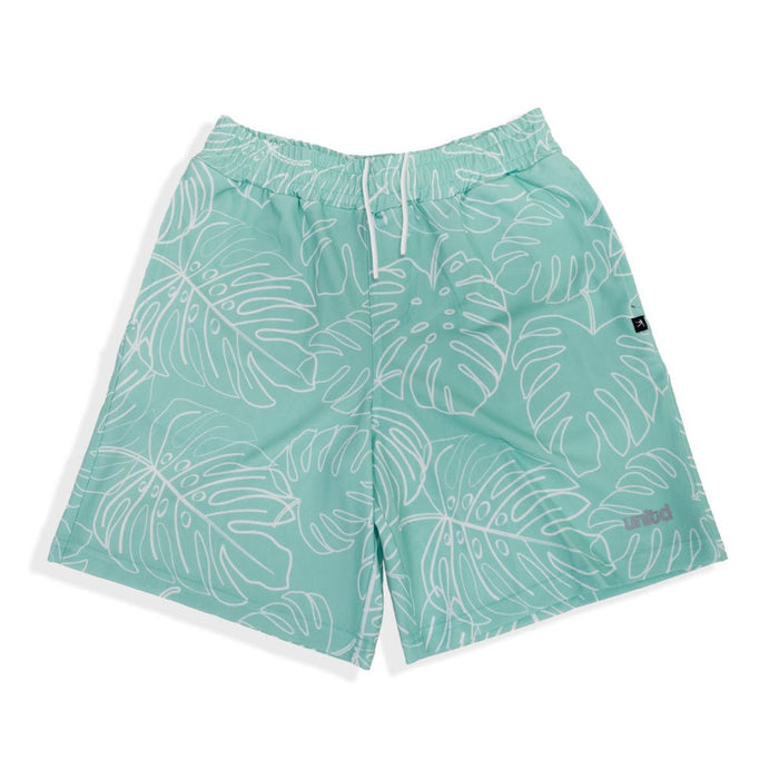 Mint Leaf Tactical 3.0 Youth Lacrosse Shorts front view with waistband strings showing