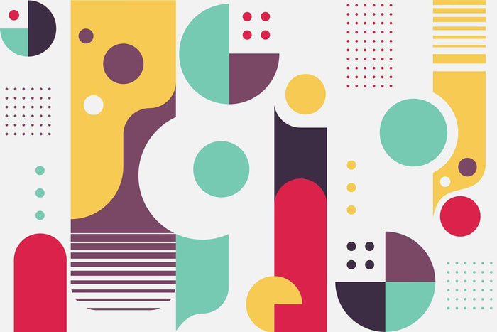Mixed Abstract Bauhaus Wall Mural-Wall Mural-Eazywallz